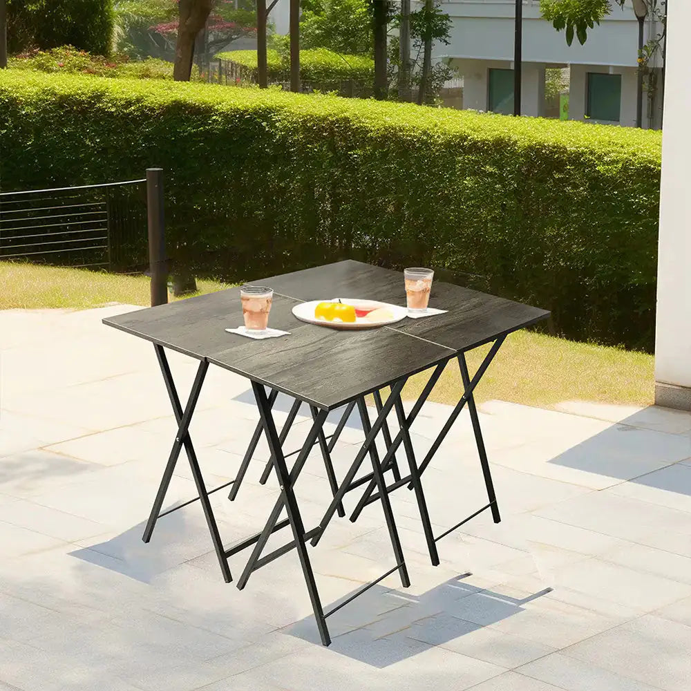 5 Piece Folding TV Tray Table Set,Foldable Sofa Side Table,End Table,Snack Table,Save Space,Grey Outlet Store