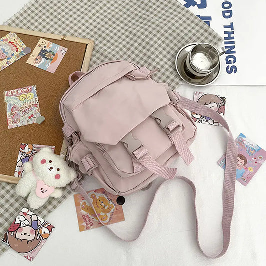 Chic Korean Nylon Mini Backpack
