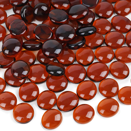 Amber Flat Glass Gems 1LB