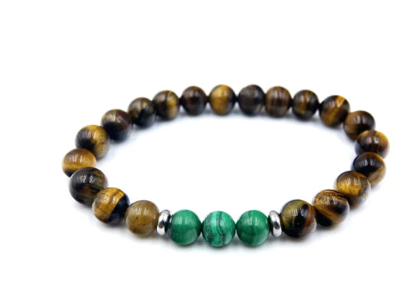 Natural Malachite Tiger Eye Beaded Bracelet Outlet Store