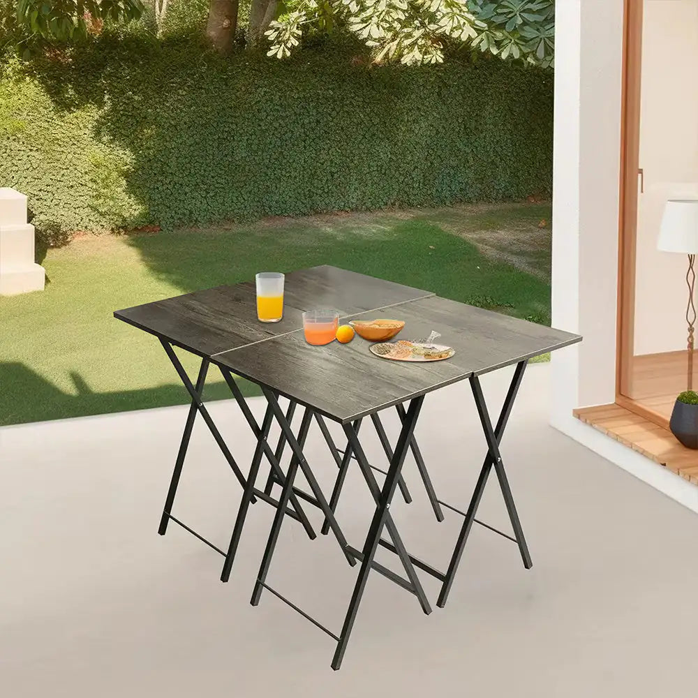 5 Piece Folding TV Tray Table Set,Foldable Sofa Side Table,End Table,Snack Table,Save Space,Grey Outlet Store