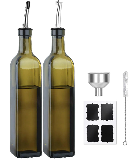 GreenLite 17oz Glass Oil Dispenser Set