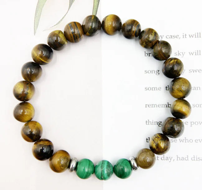 Natural Malachite Tiger Eye Beaded Bracelet Outlet Store