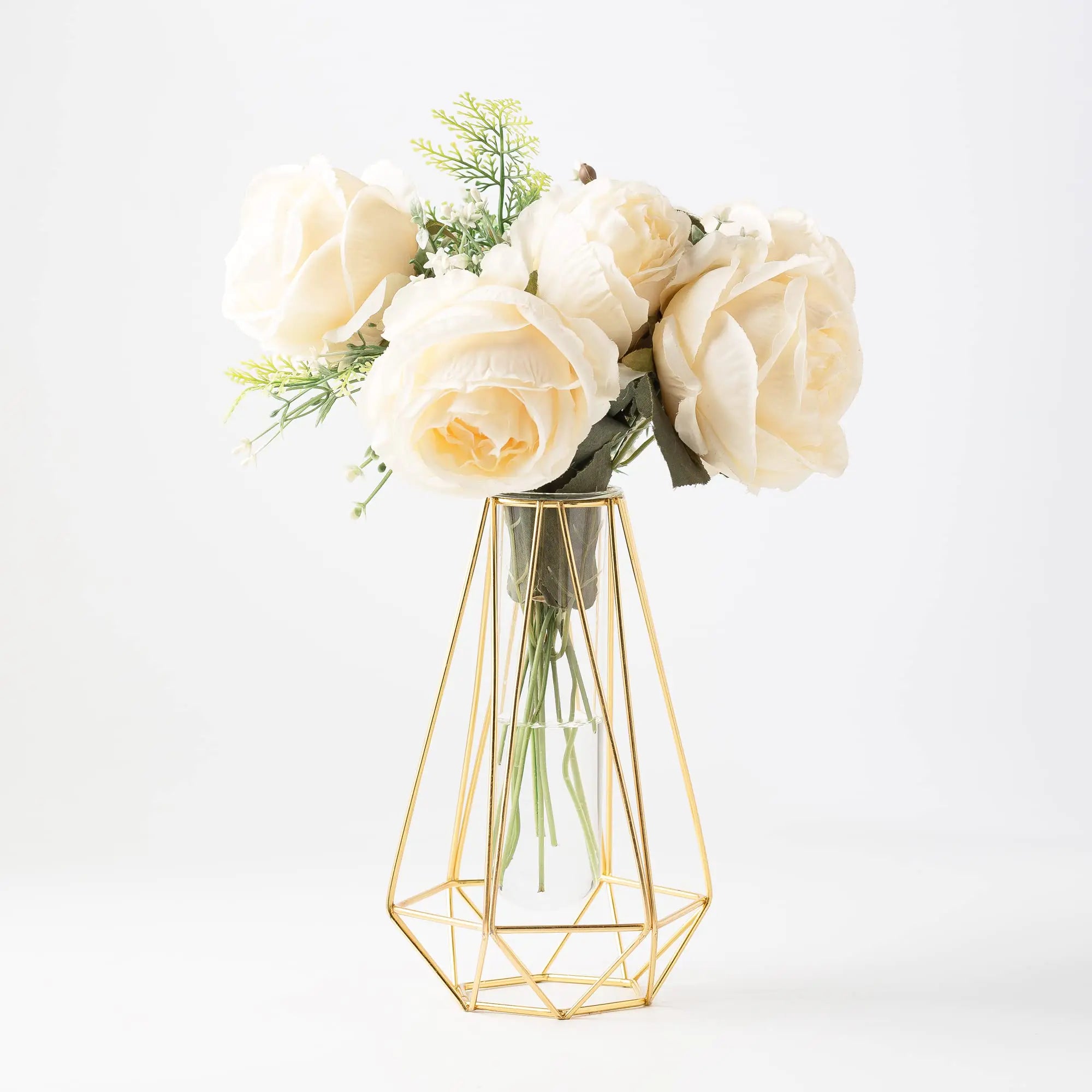 Luxe Gold Geometric Centerpiece Vase