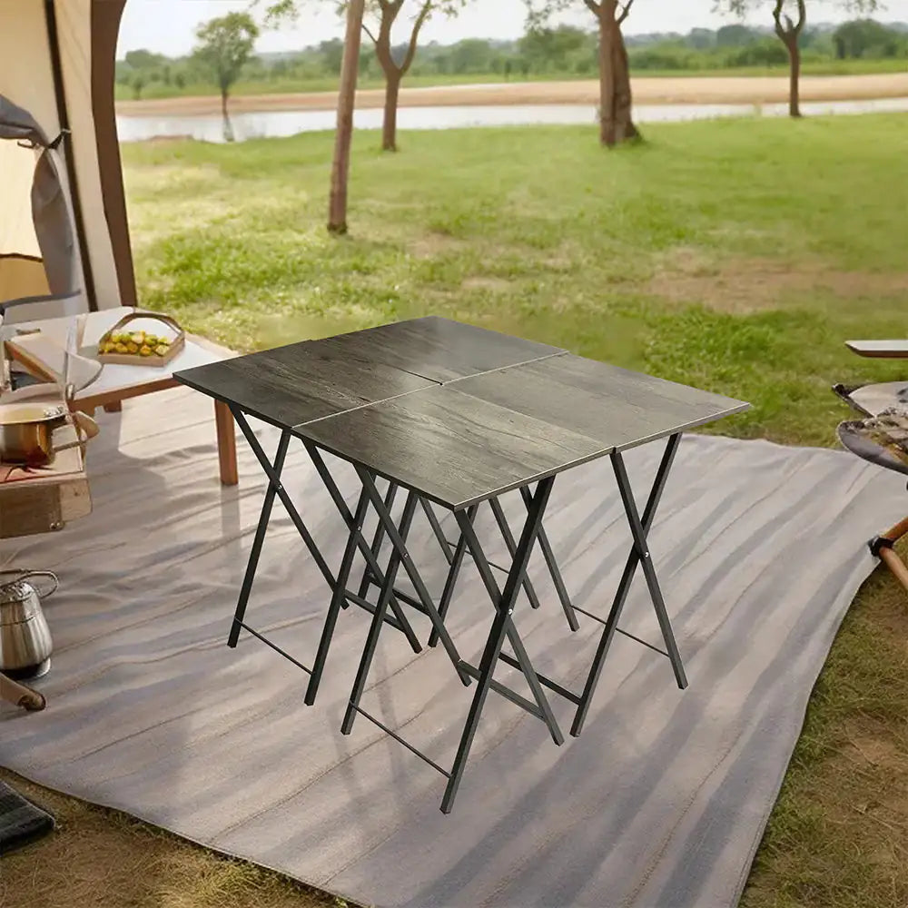 5 Piece Folding TV Tray Table Set,Foldable Sofa Side Table,End Table,Snack Table,Save Space,Grey Outlet Store