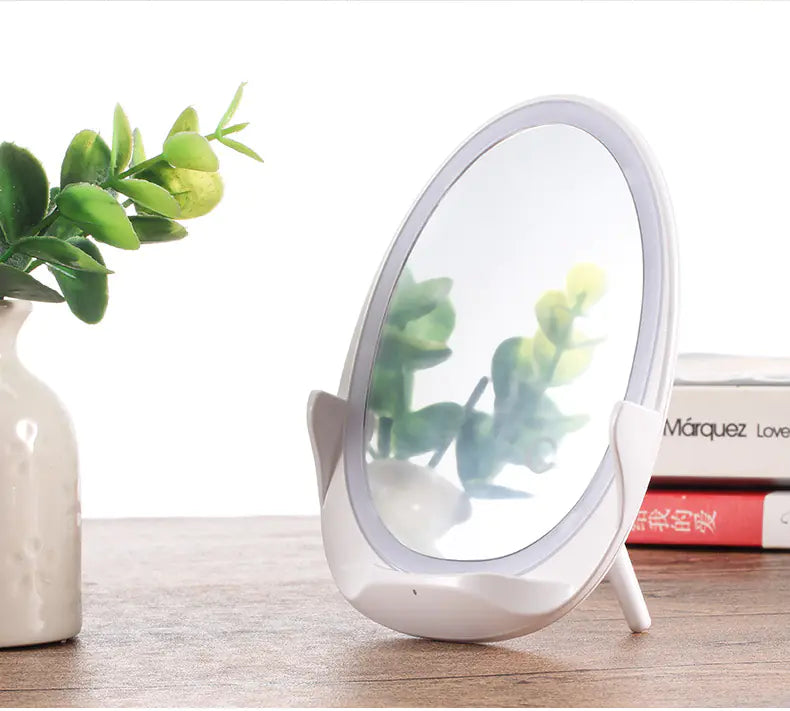 Portable Stand Mirror with Light and Wireless Charger Outlet Store